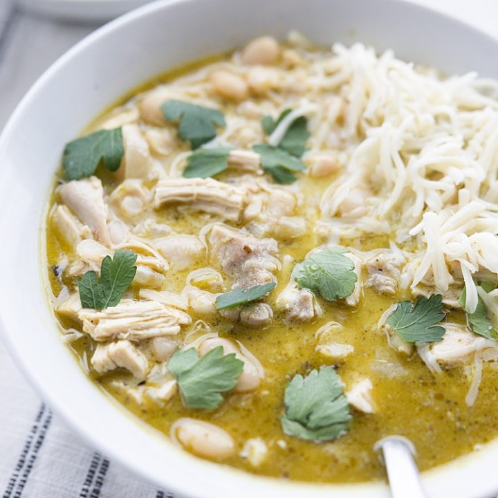 Creamy Pesto Chicken Chili