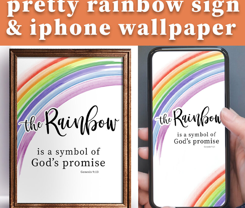 Pretty Rainbow Printable and iPhone Wallpaper
