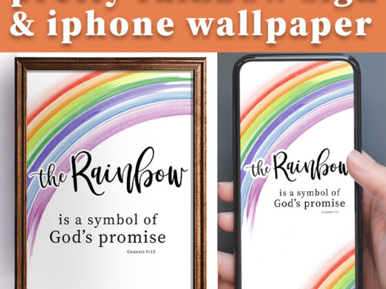 Pretty Rainbow Printable and iPhone Wallpaper