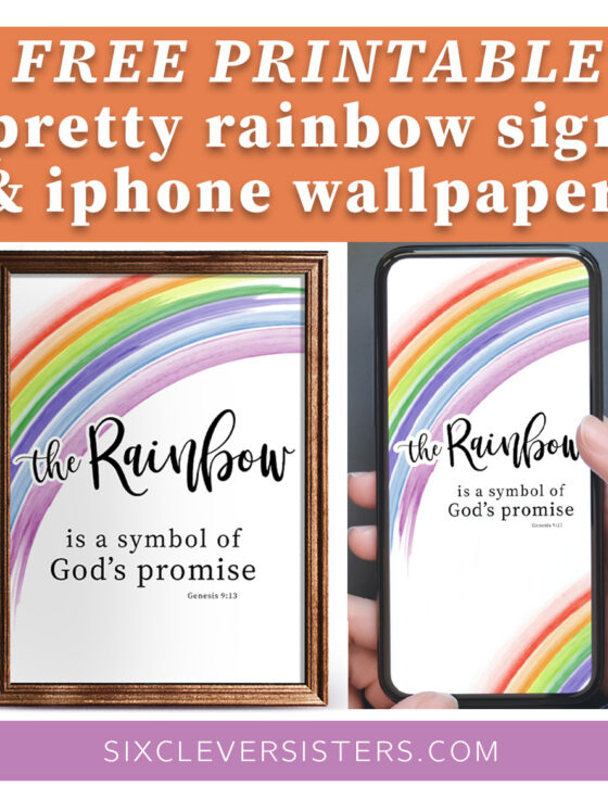 Pretty Rainbow Printable and iPhone Wallpaper