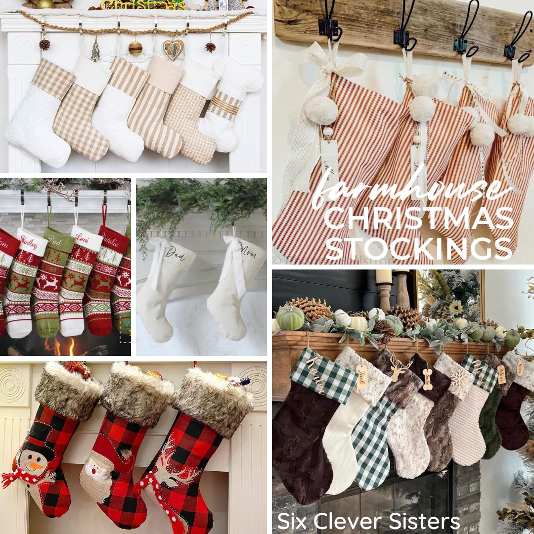 Personalized Christmas Stockings Wood Name Tags with Black Buffalo