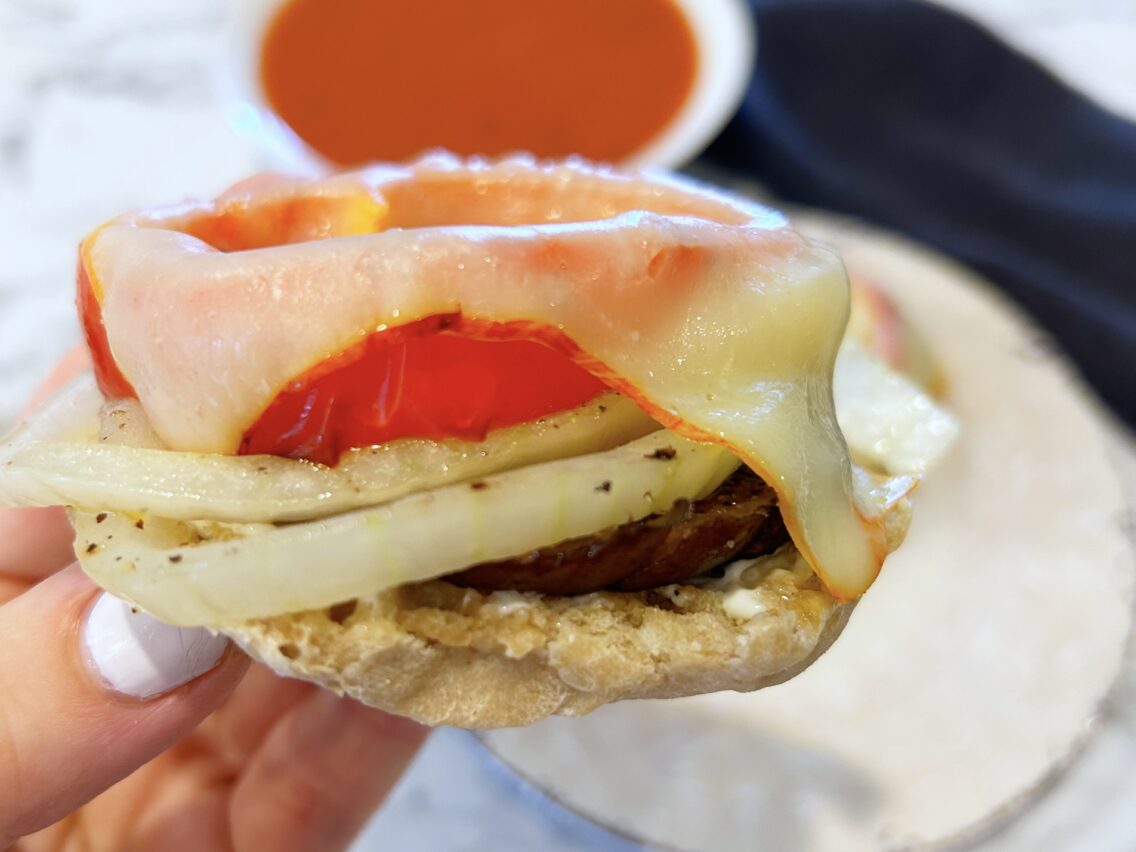 Roasted Veggie English Muffin Sandwich