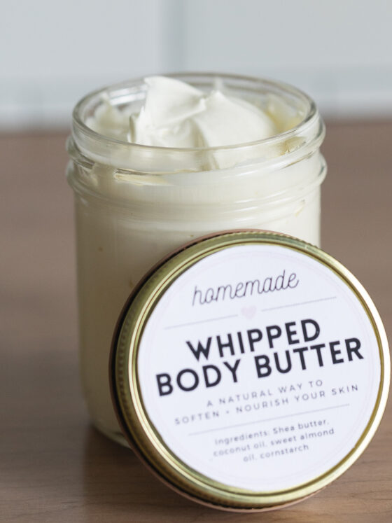 Homemade Whipped Body Butter Recipe (+ free printable label!)