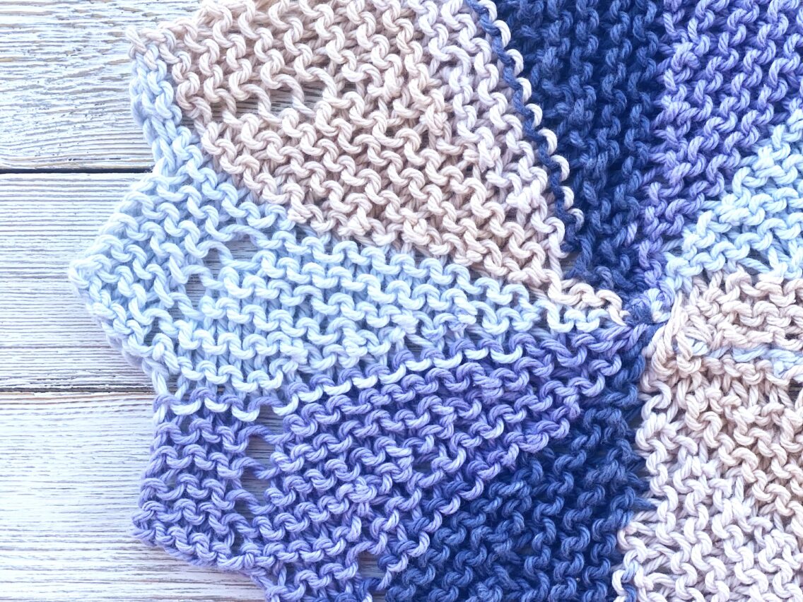 Beautiful 12-Point Star Round Knit Dishcloth