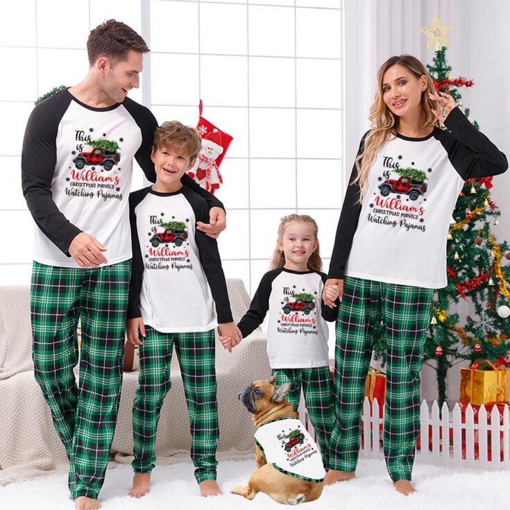 Image for Custom Matching Pajamas With Family Name