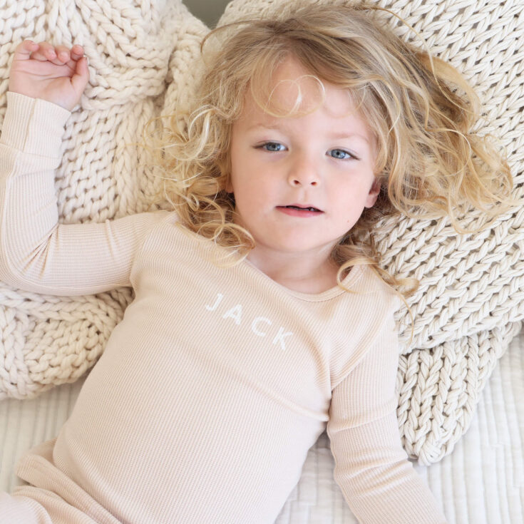 personalized neutral pajamas for toddlers