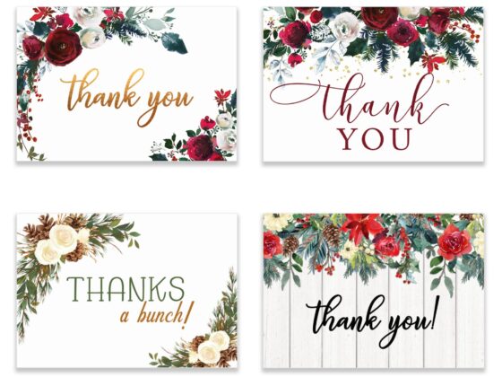 Free Printable Thank You Cards for Christmas Notes