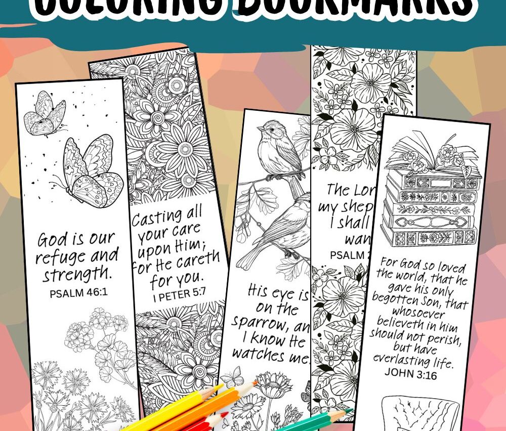 Free Printable Bible Verse Bookmarks to Color