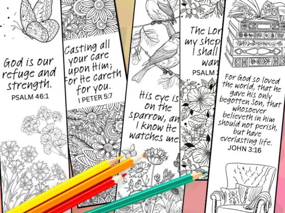 Free Printable Bible Verse Bookmarks to Color
