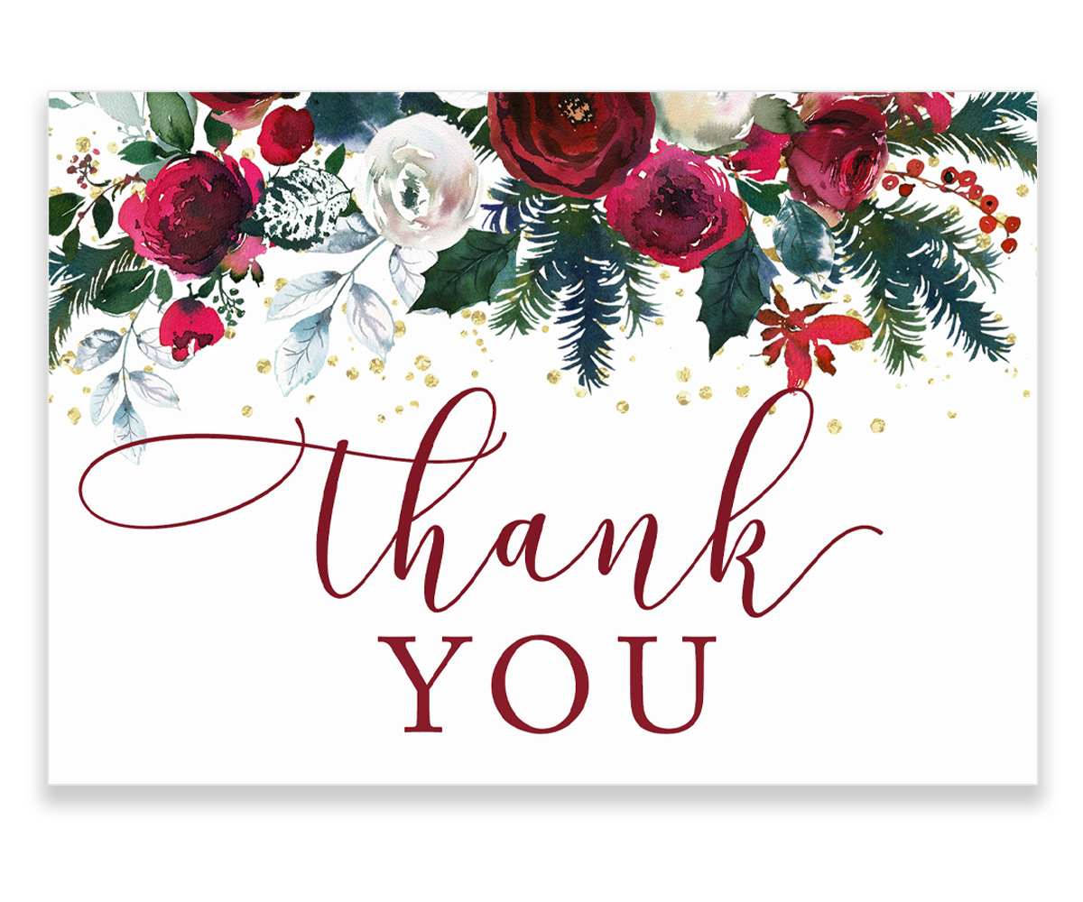 Free printable Christmas thank you cards you can download and print at home—perfect for holiday thank you notes and Christmas gifts.