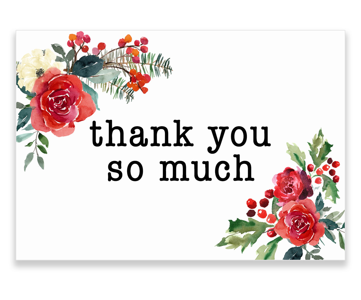  Free Printable Thank You Cards for Christmas Notes | Free Printable Christmas Thank You Cards PDF | free printable Christmas cards thank you notes | free printable holiday thank you cards on the Six Clever Sisters blog!