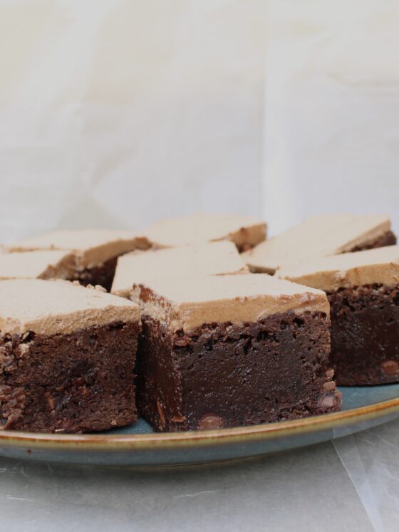 Ultimate Mocha Brownies Topped with Creamy Frosting