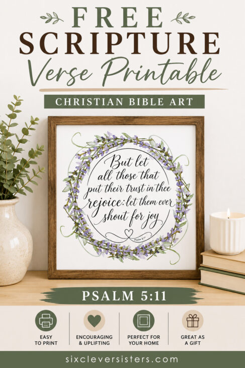 Psalm 5:11 free scripture verse printable Christian Bible wall art PDF download