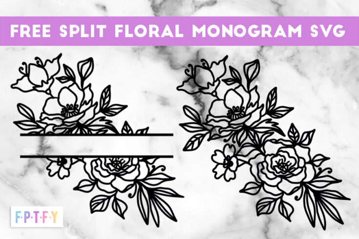 Image for Free Split Floral Monogram SVG