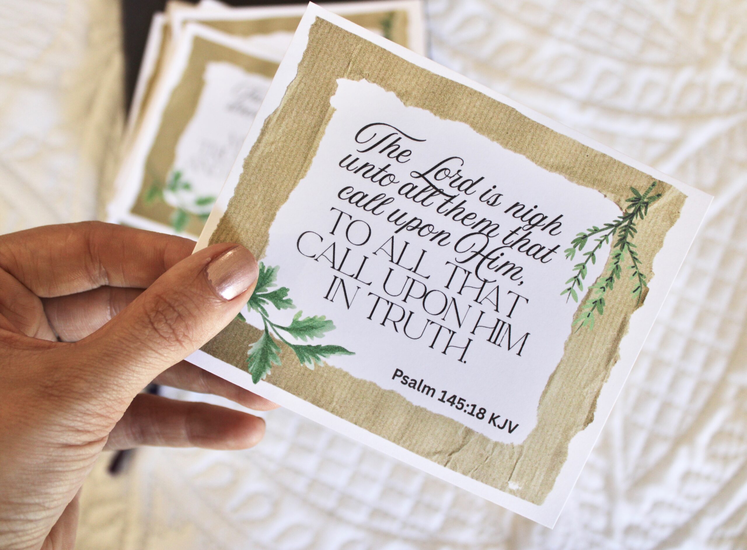 KJV Bible memory verse cards for personal study, prayer journal, and Christian encouragement.