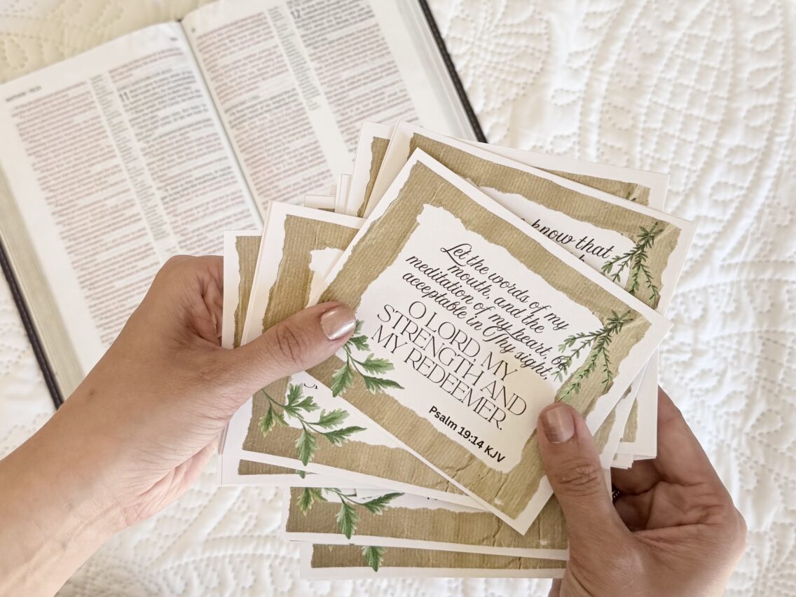 Free Printable Pretty Bible Memory Verse Cards (48 Pack PDF Download)