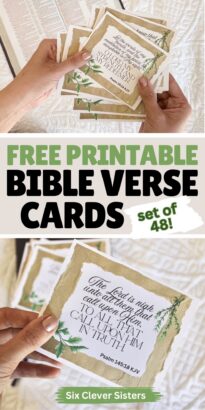 Free Printable Pretty Bible Memory Verse Cards (48 Pack PDF Download ...