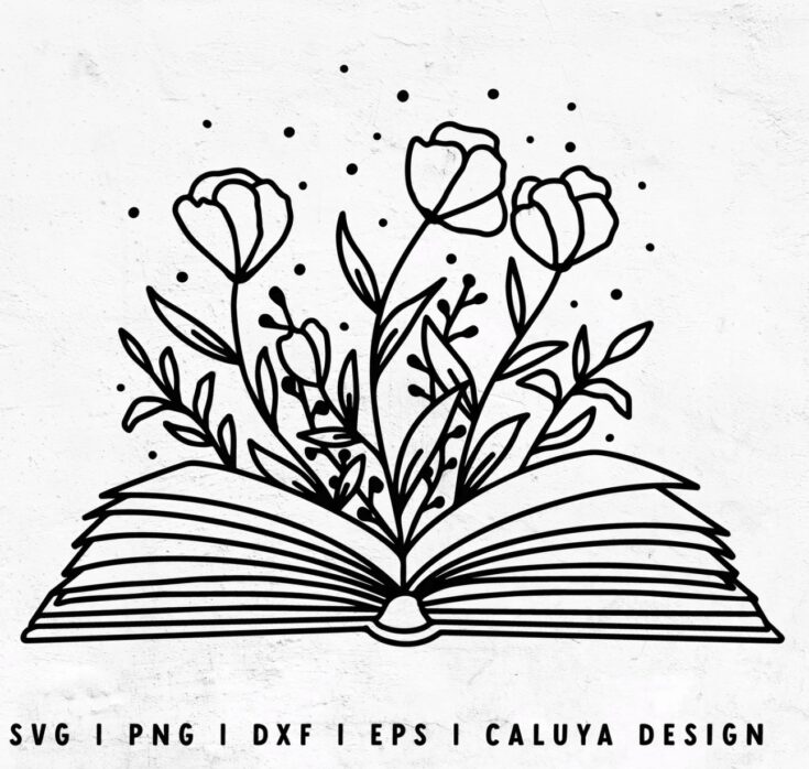 Image for Flowers & Book SVG