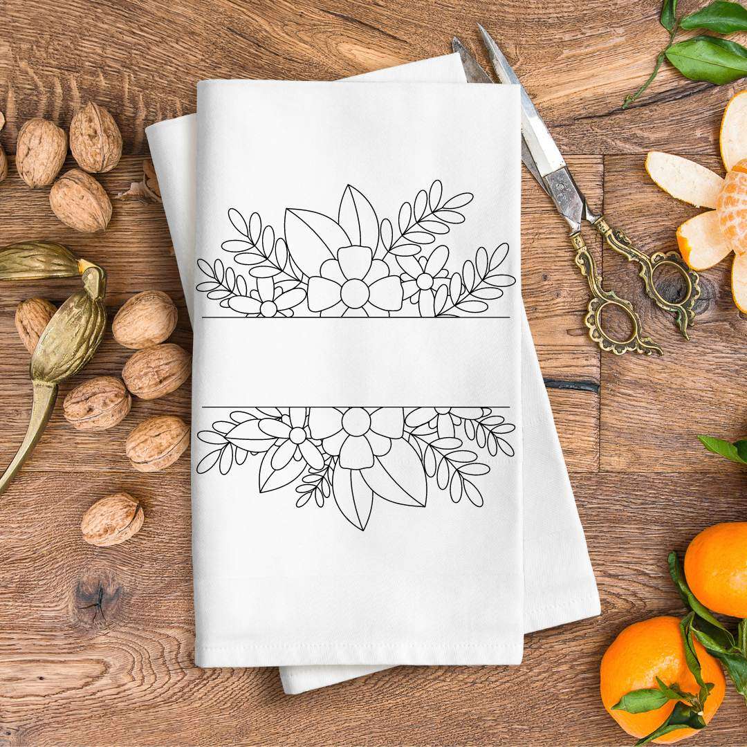 Image for Free Split Flower and Leaf Monogram SVG