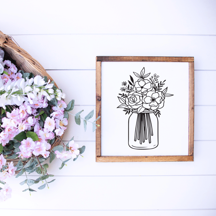 Image for Floral Mason Jar SVG