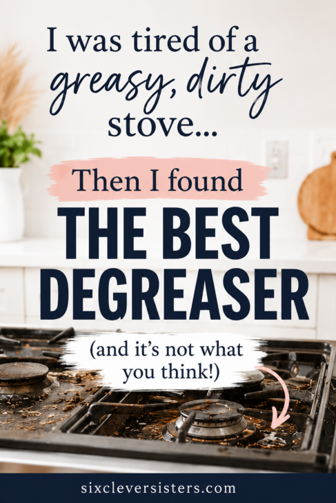 Best degreaser for kitchen stove, Greasy black kitchen stove before cleaning with baked-on grease around the burners