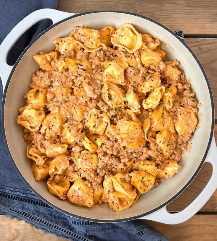 Image for Creamy Tomato Tortellini with Meat Sauce