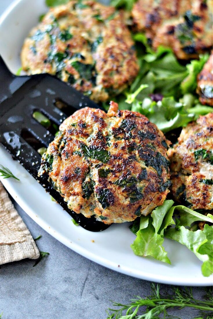 Image for Keto Spinach Feta Turkey Burgers
