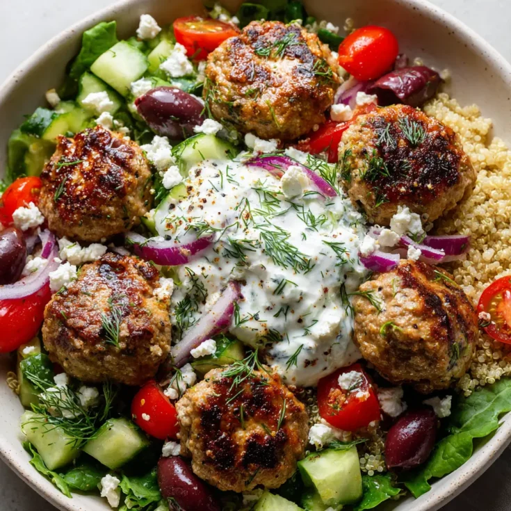Image for Greek Turkey Meatball Bowls: The Ultimate Mediterranean Dinner
