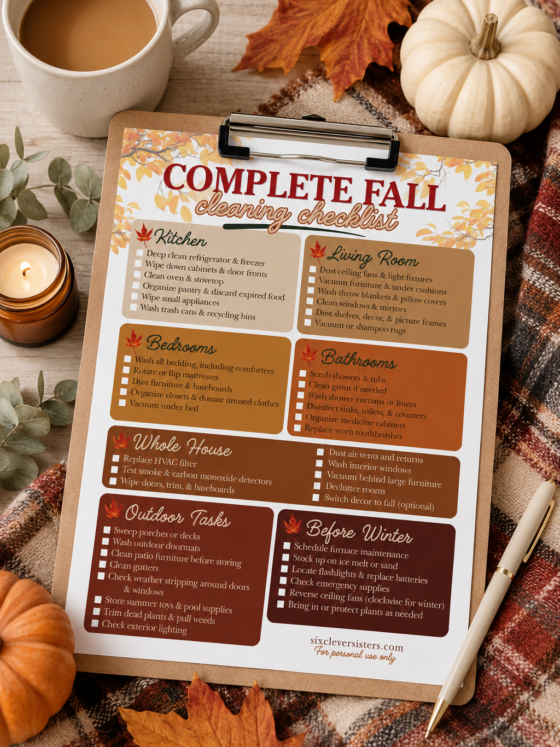 Complete Fall Cleaning Checklist (Free Printable!)