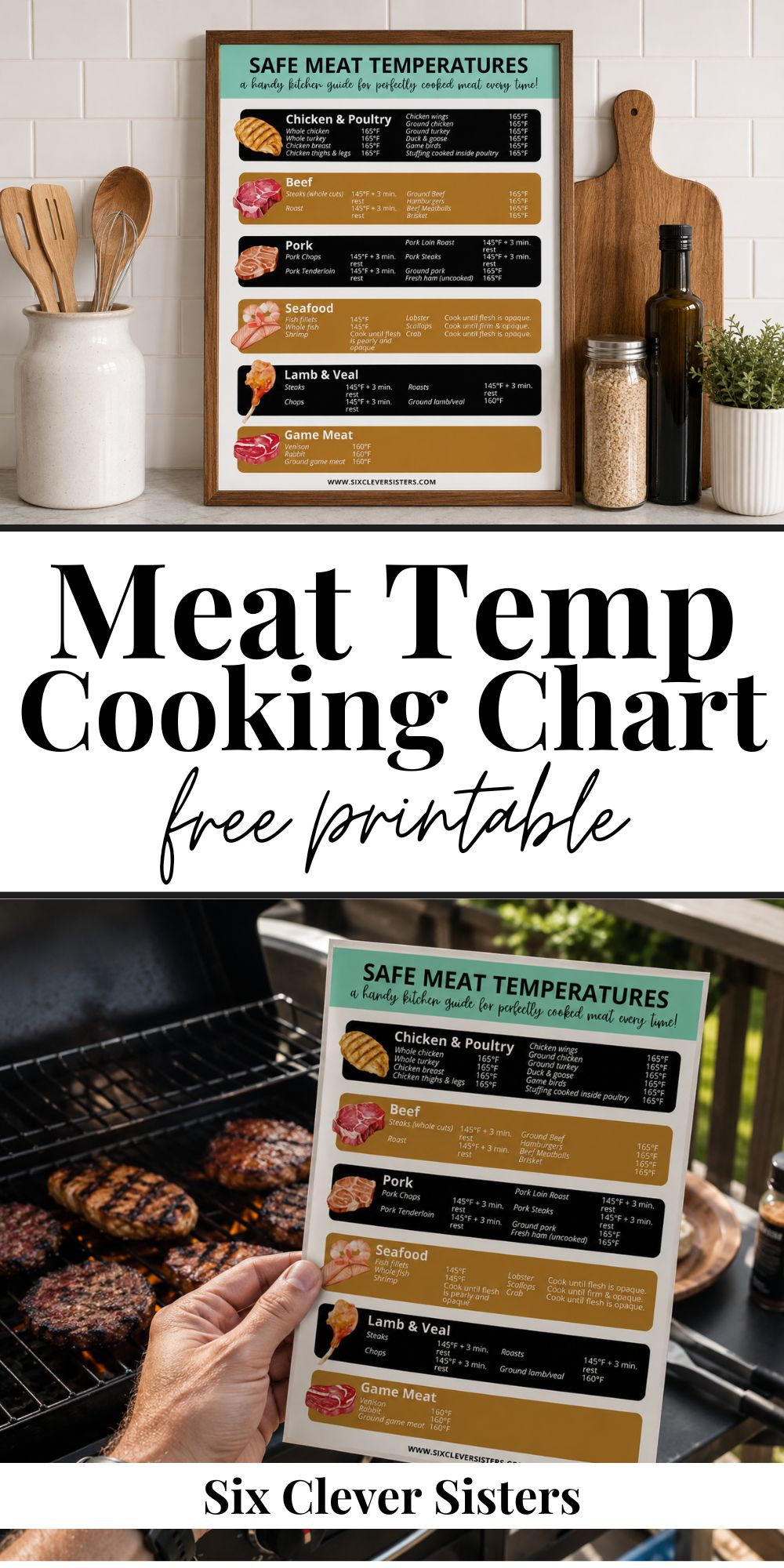 free printable meat temp cooking chart