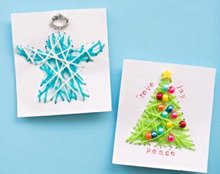Image for Kid-Made DIY String Art Christmas Cards