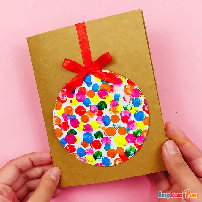 Image for Fingerprint Christmas Ornament Card Idea