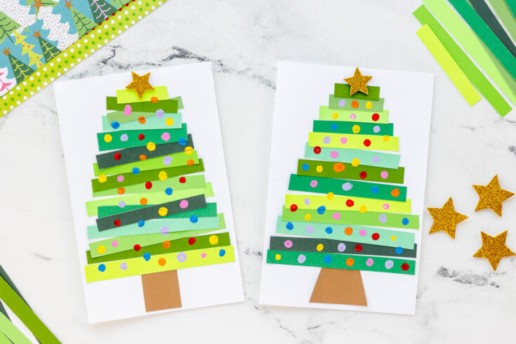 Image for Paper Strip Christmas Tree Card for Kids