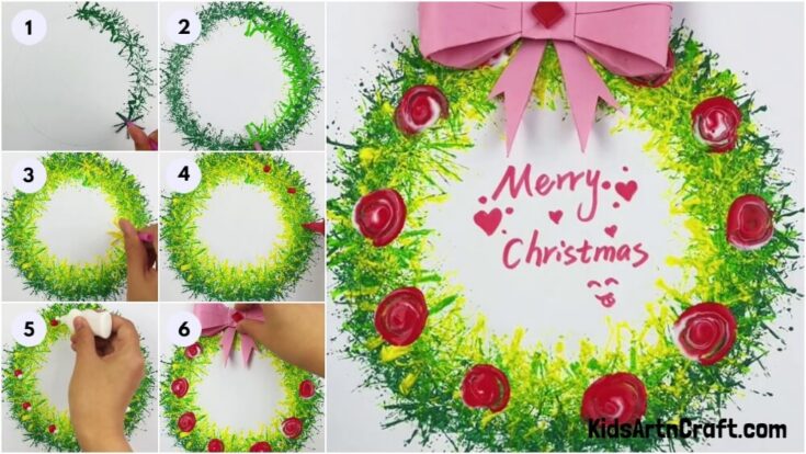 Image for Christmas Wreath Artwork Tutorial Idea For Kids
