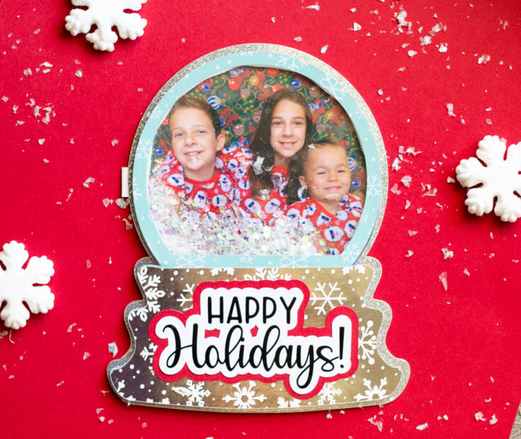 Image for DIY Snow Globe Christmas Card with Photo: Free Template & SVG!