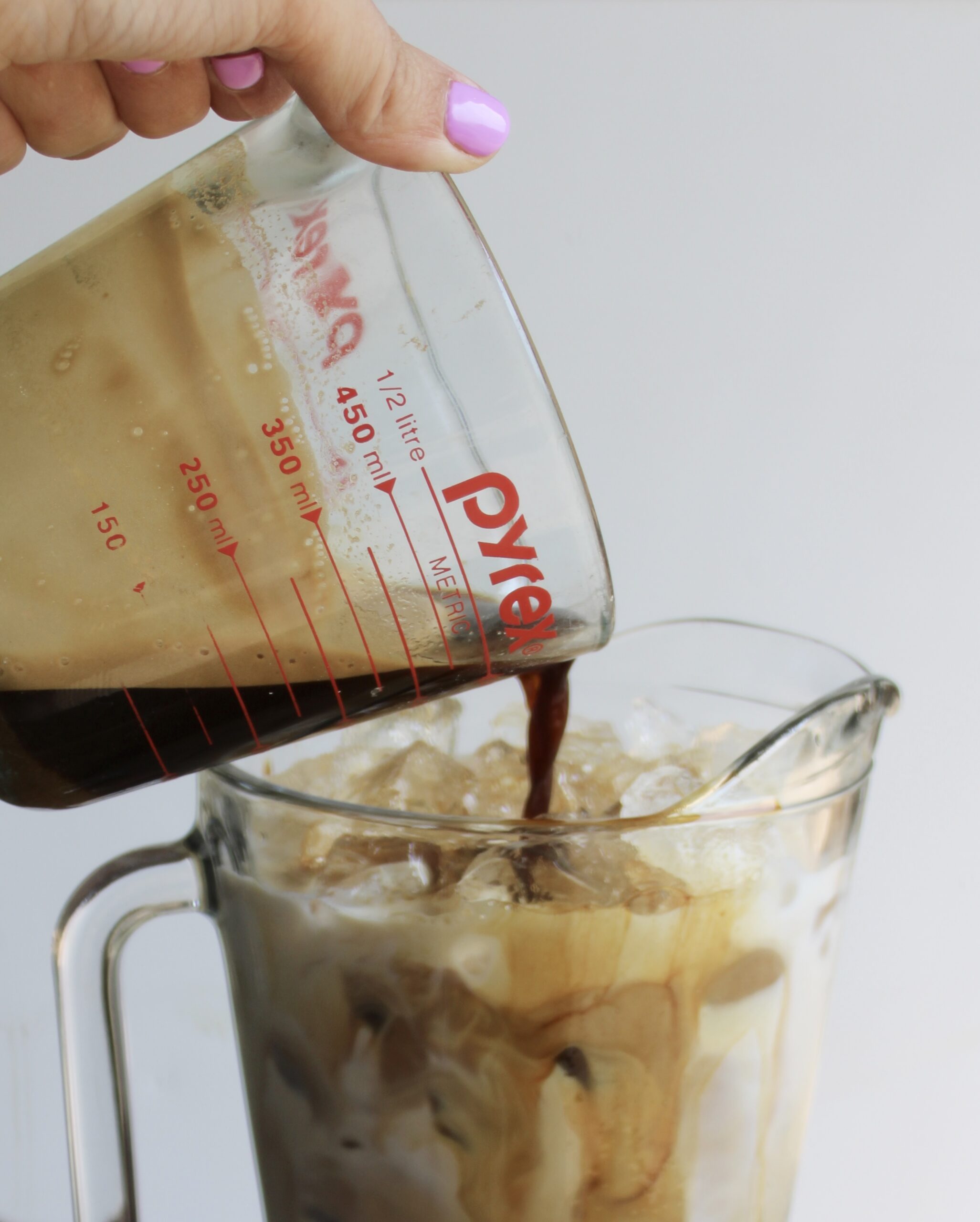 Creamy homemade iced coffee served over ice