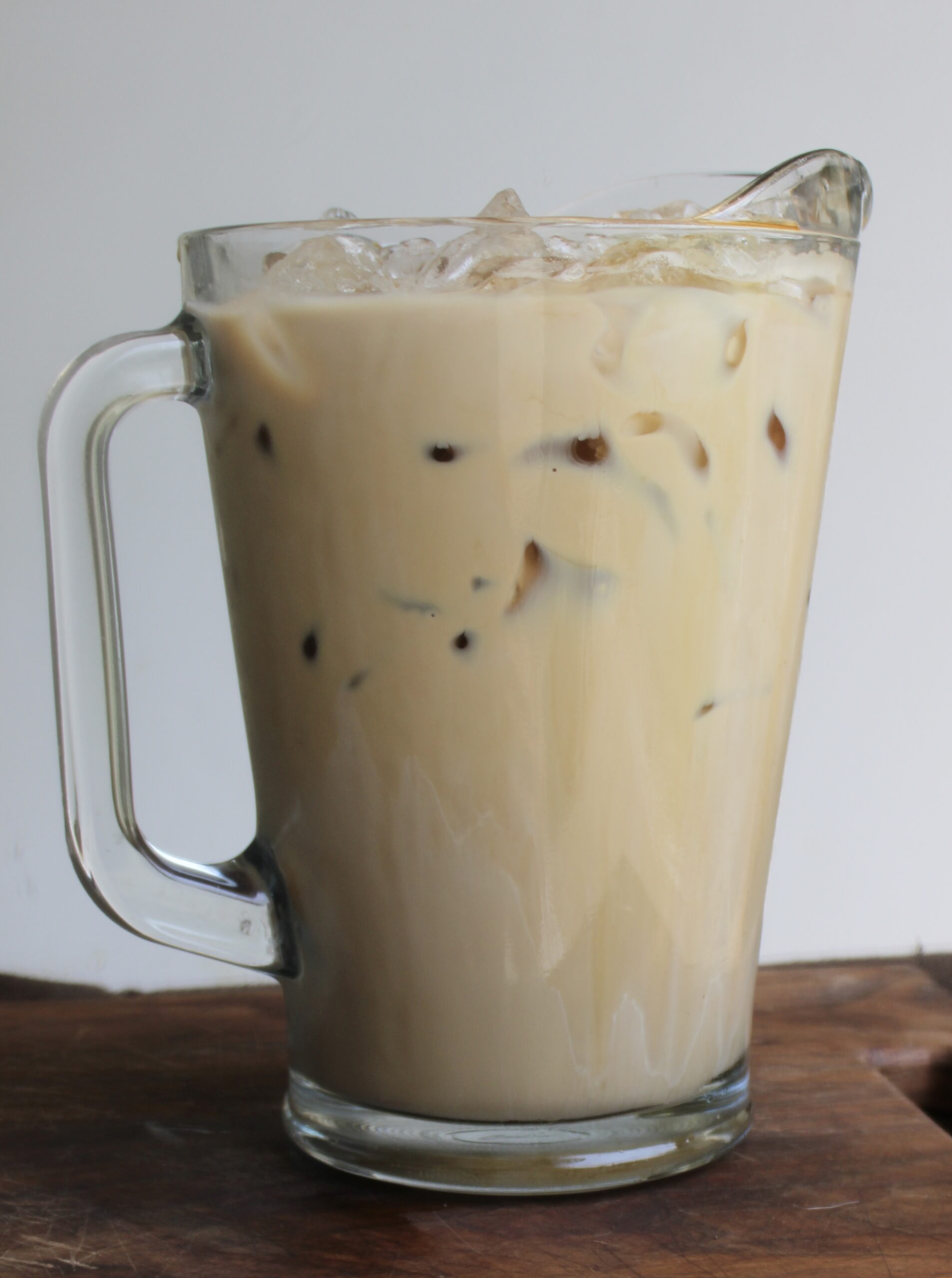 Homemade iced coffee made with instant espresso powder