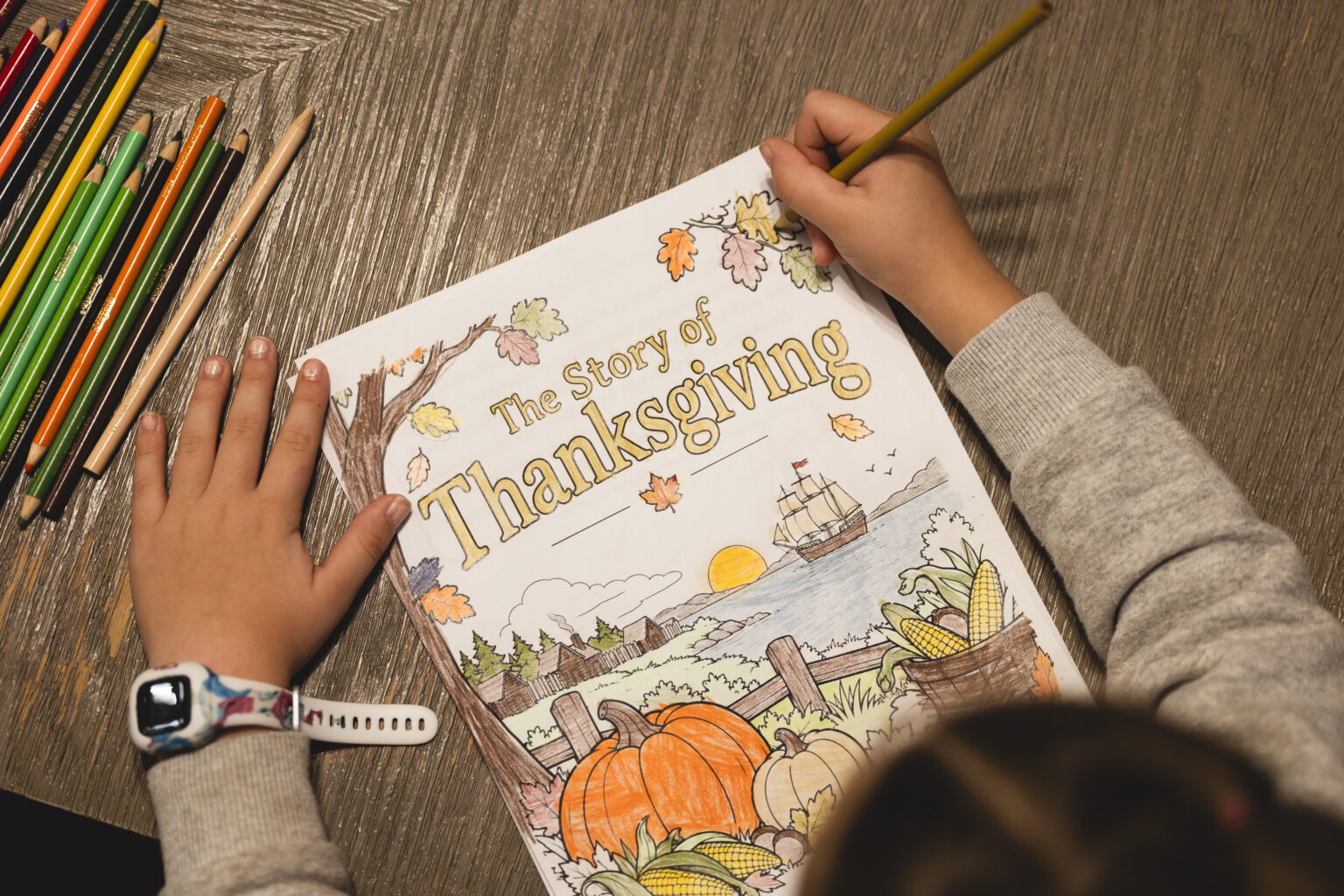 The Story of Thanksgiving for Kids (Free Printable Coloring Book) - Six