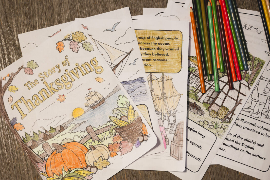 free printable story of thanksgiving coloring PDF, free printable story of thanksgiving coloring booklet, Story of Thanksgiving for Kids – Free Printable Coloring Book