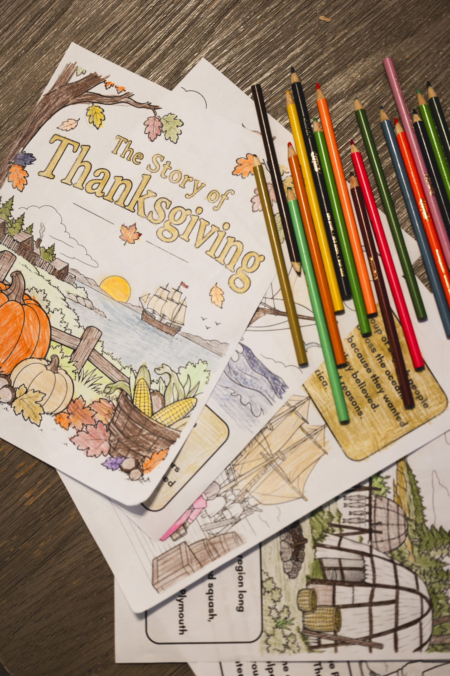 free printable story of thanksgiving coloring PDF, free printable story of thanksgiving coloring booklet, Story of Thanksgiving for Kids – Free Printable Coloring Book